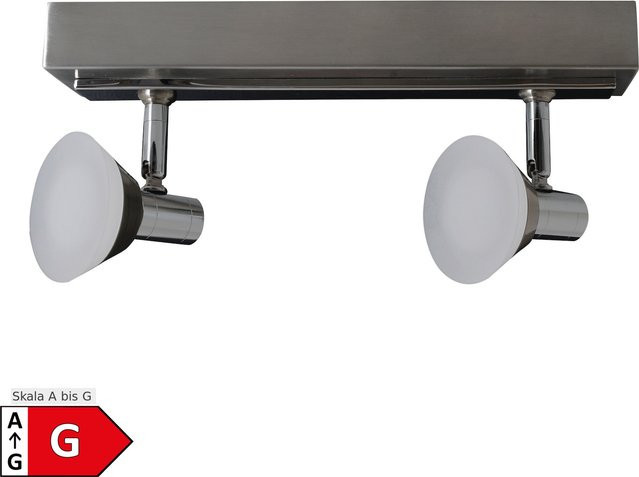 Näve Spotbalken Jericho 2er LED-Deckenspot in Silberfarben mit warmweißen Leuchtmitteln - Bild 1