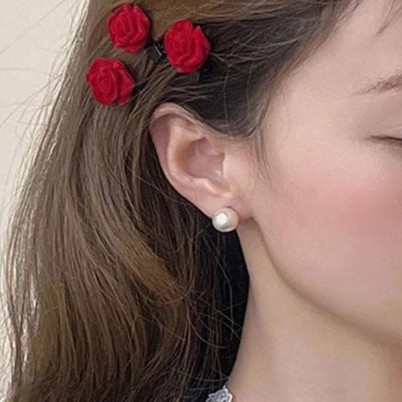 Shan Qiao Haar Clips, Rote Samt Rose, 10 Stk, Damen - Bild 6