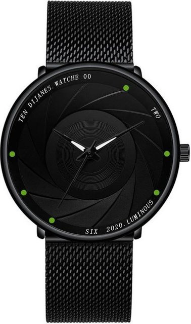 Armbanduhr Quarz, Edelstahl, Schwarz, 40 mm, Herren - Bild 1