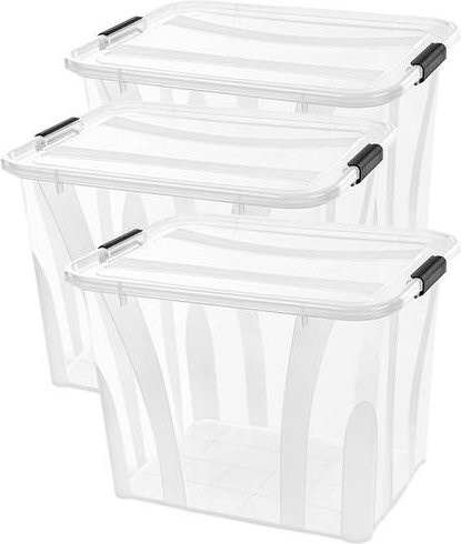 Siena HOME Aufbewahrungsbox Anzio Transparent 55l, 3er-Set, B: 51,0 cm, H: 37,2 cm, T: 38,5 cm - Bild 1