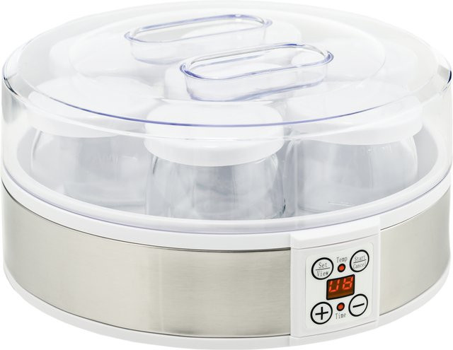 HOMCOM Joghurtbereiter in Weiß mit 48 Stunden Timer, Temperatur-Einstellung und automatischer Abschaltung, inklusive 7 Gläsern à 180 ml, 20 W - Bild 1