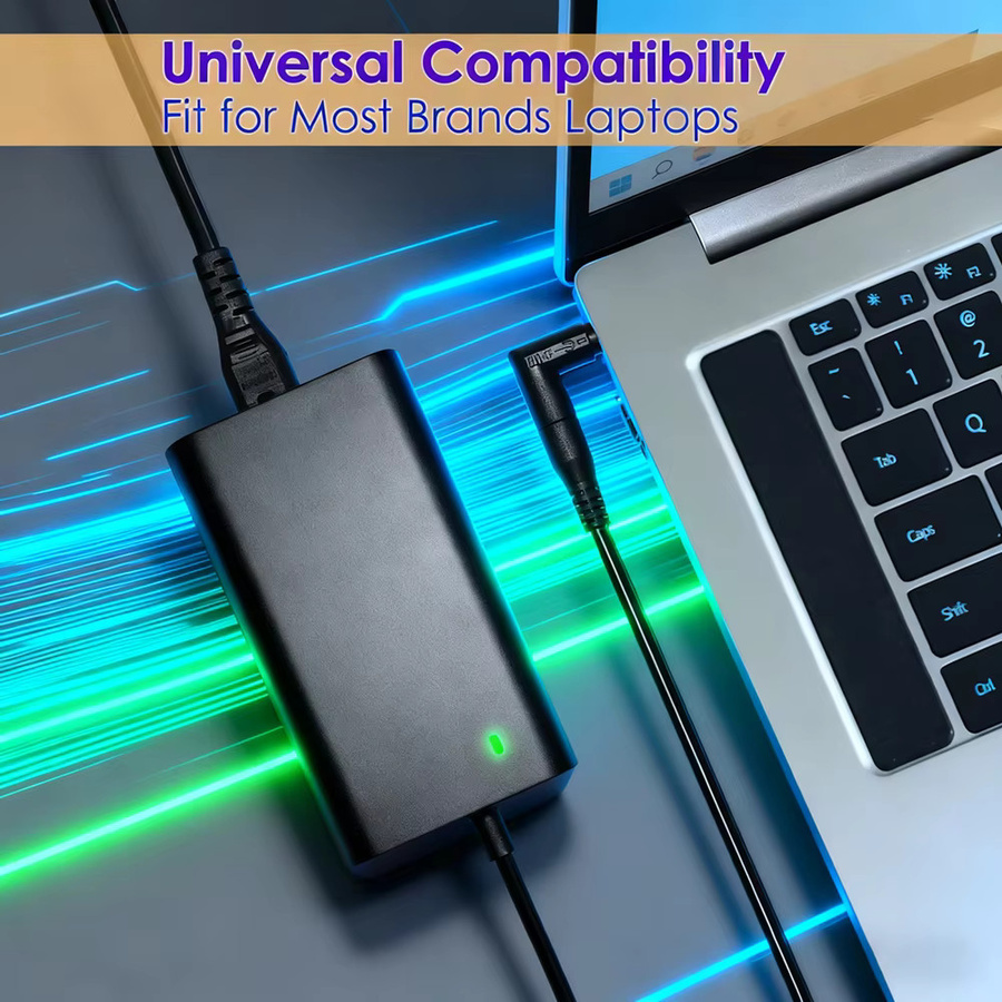HUASUNWAY Universelles Laptop-Ladegerät mit 65 W und Netzkabel in Schwarz für HP Dell Lenovo Asus IBM Acer Toshiba Samsung Sony MSI Notebooks - Bild 4