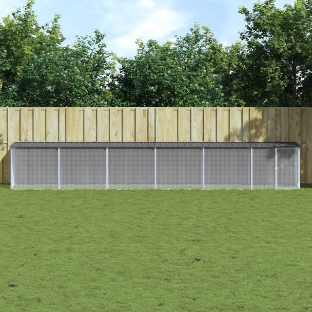 Vidaxl Hühnerstall aus verzinktem Stahl mit Dach, Anthrazit, B/T/H: 603 x 98 x 90 cm - Bild 1