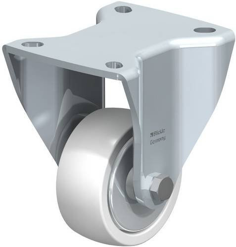 Blickle Bockrolle BH-SPO 75K-FA aus verzinktem Stahl und Kunststoff, Rad-Durchmesser: 75 mm, Tragfähigkeit: 300 kg, Farbe: Weiß - Bild 1