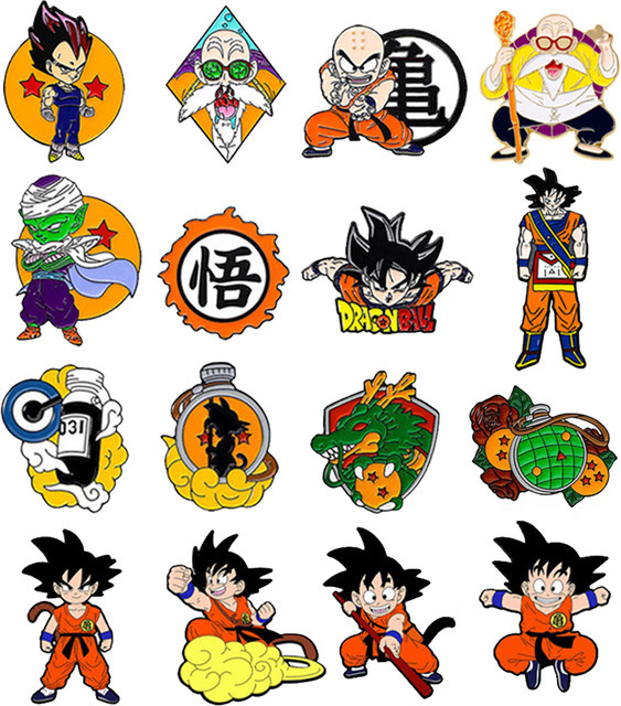 Bandai Dragon Ball Emaille-Broschen, Anstecknadeln, 6-teiliges Set - Bild 1