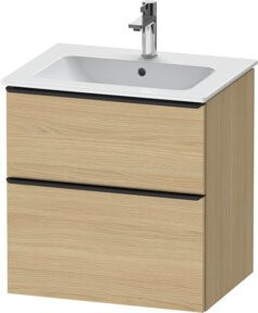 Duravit Waschtischunterschrank D-Neo in Weiß und Eiche Natur, Wandmontage, 1 Schublade und 1 Auszug, B/T/H: 61,0 x 46,2 x 62,5 cm - Bild 1