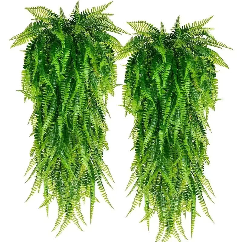 Künstliche Farnpflanze in Grün als hängende Ranke mit Blättern zur Wand- und Raumdekoration - Bild 7