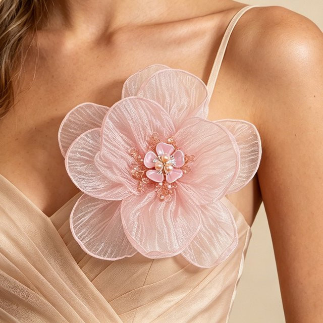 i-Remiel Blumenbrosche Perle, Stoff, Damen - Bild 1
