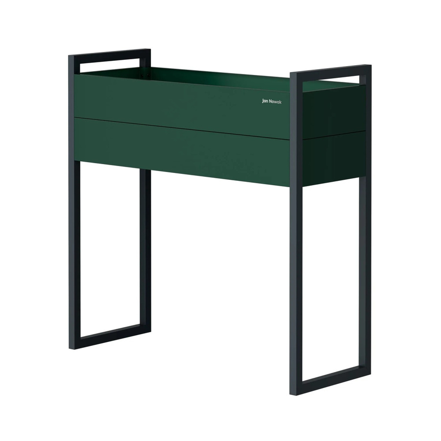 JAN NOWAK Hohe Blumenkübelverkleidung aus Metall in Flaschengrün und Anthrazit, B/T/H: 100 x 100 x 38 cm - Bild 2