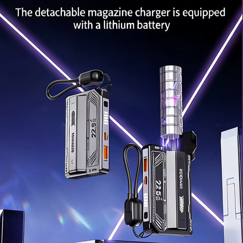 Tragbare Akku-Powerbank mit 5000 mAh und integrierten Kabeln für iPhone und Samsung - Bild 5