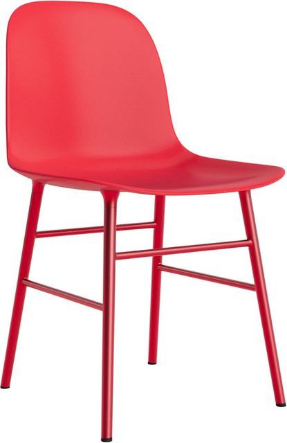 Normann Copenhagen Form Stuhl mit Metallgestell in Rot im skandinavischen Design - Bild 1