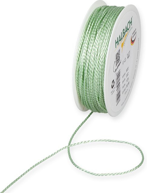 Halbach Kordel 2mm aus Baumwolle, Polyester und Acetat in Mint, 10m - Bild 1