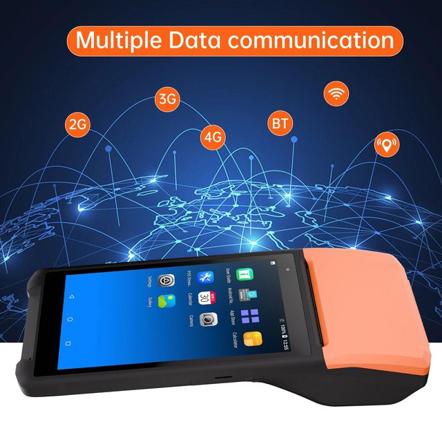KONNWEI Handheld POS-Terminal Android 11.0 Barcode-Scanner mit 5,5-Zoll-Touchscreen, 2D/1D Scan, Thermal-Drucker und 2MP Kamera, Schwarz - Bild 1