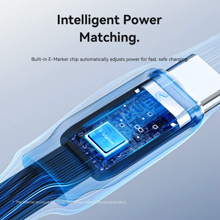 Vention 100W USB-C auf USB-C Schnellladekabel und Datenkabel, Schwarz - Bild 4