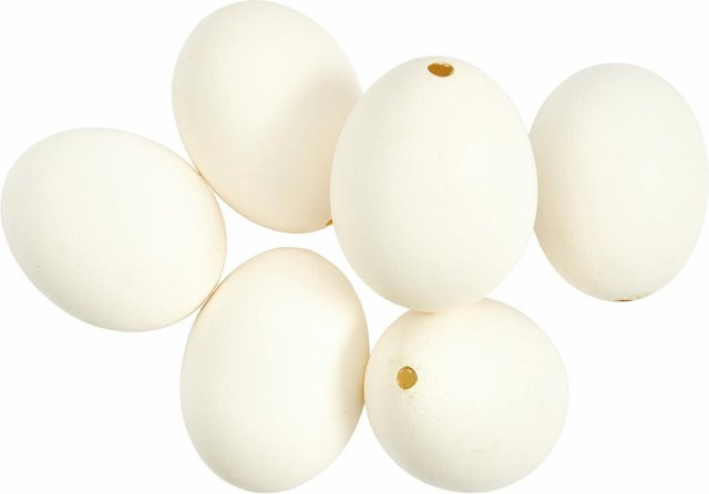 Rico Design Hühnereier Weiß 6 Stück - Bild 1