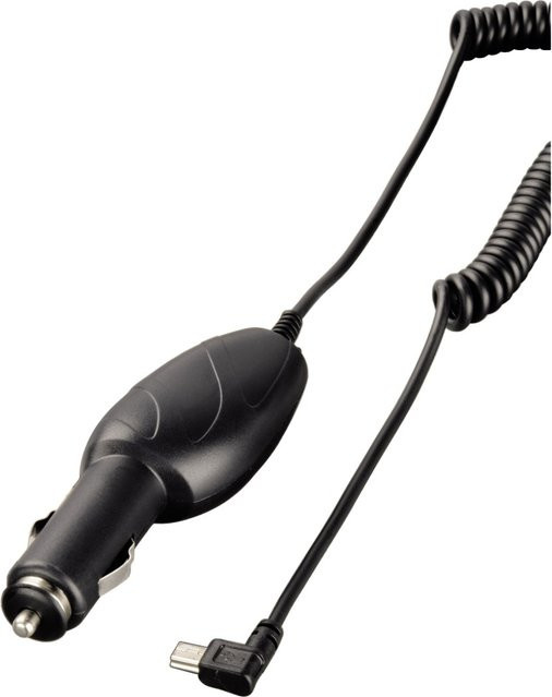 Hama Kfz-Ladekabel mit abgewinkeltem Micro-USB in Schwarz, 1A - Bild 1