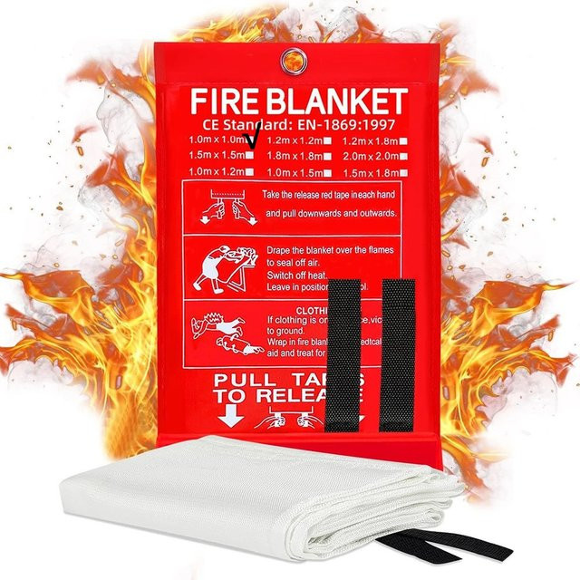 Tragbare Notfall-Feuerlöschdecke als feuerhemmende Sicherheitsabdeckung und Überlebensunterlage - Bild 1