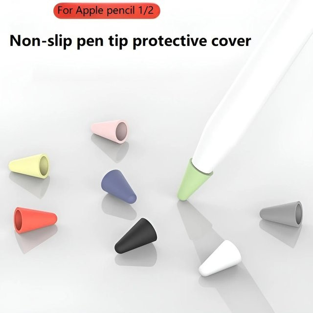 50 oder 10 Stück Silikon-Ersatzspitzen für Apple Pencil 1. und 2. Generation, weiche Stylus-Spitzenkappen zum Schutz deines Apple Pencil - Bild 1