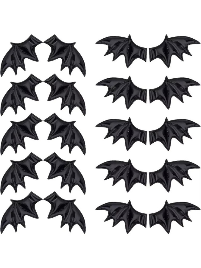 nbeads Fledermaus Flügel, Leder, Schwarz, Halloween, Unisex - Bild 6