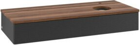 V&B Waschtischunterschrank Antao mit Frontstruktur und Beleuchtung, B/T/H: 120 x 50 x 19 cm, lackiert in Weiss oder Blau - Bild 1