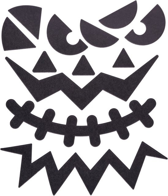 Klebende Halloween Gesichter Sticker von Creativ Company in Schwarz aus Papier - Bild 1