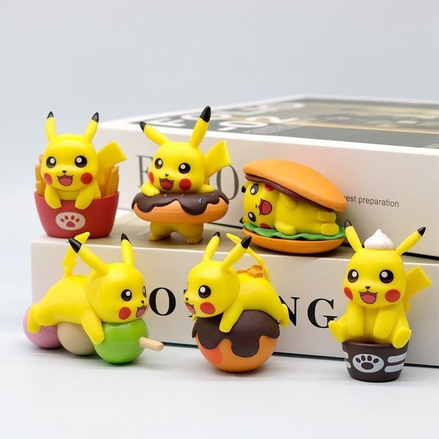 Bandai Pokémon Figuren-Set, Lebensmittel-Thema, 6-teiliges Set, PVC-Figuren - Bild 1