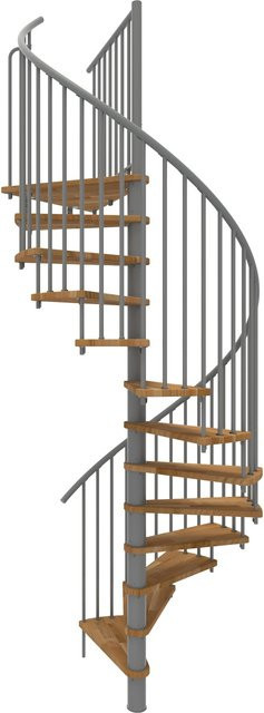 Minka Spindeltreppe Spiral Smart in Eiche Grau für eine Geschosshöhe bis 305 cm - Bild 1
