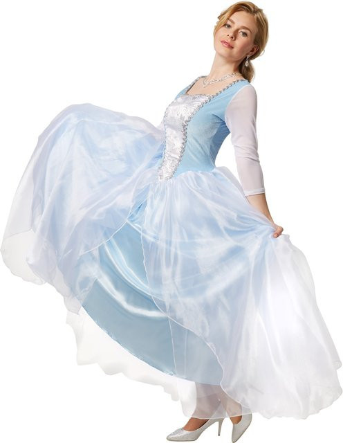 tectake Frauenkostüm Edles Prinzessinnenkleid Cinderella, Prinzessin, Blau - Bild 1