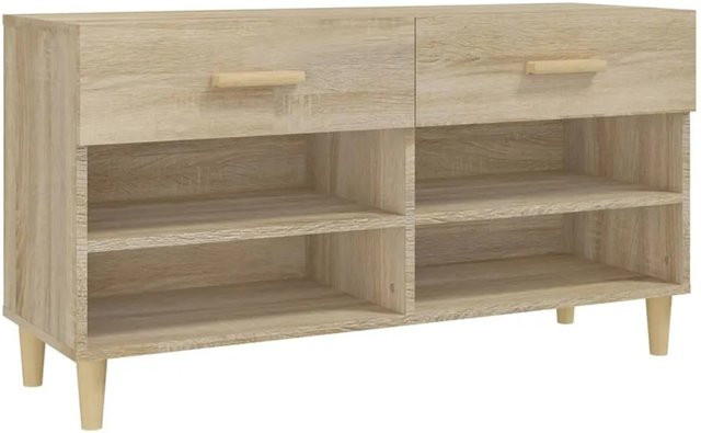 vidaXL Schuhschrank Sonoma-Eiche in Braun aus Holzwerkstoff B/T/H: 102 x 35 x 55 cm - Bild 1