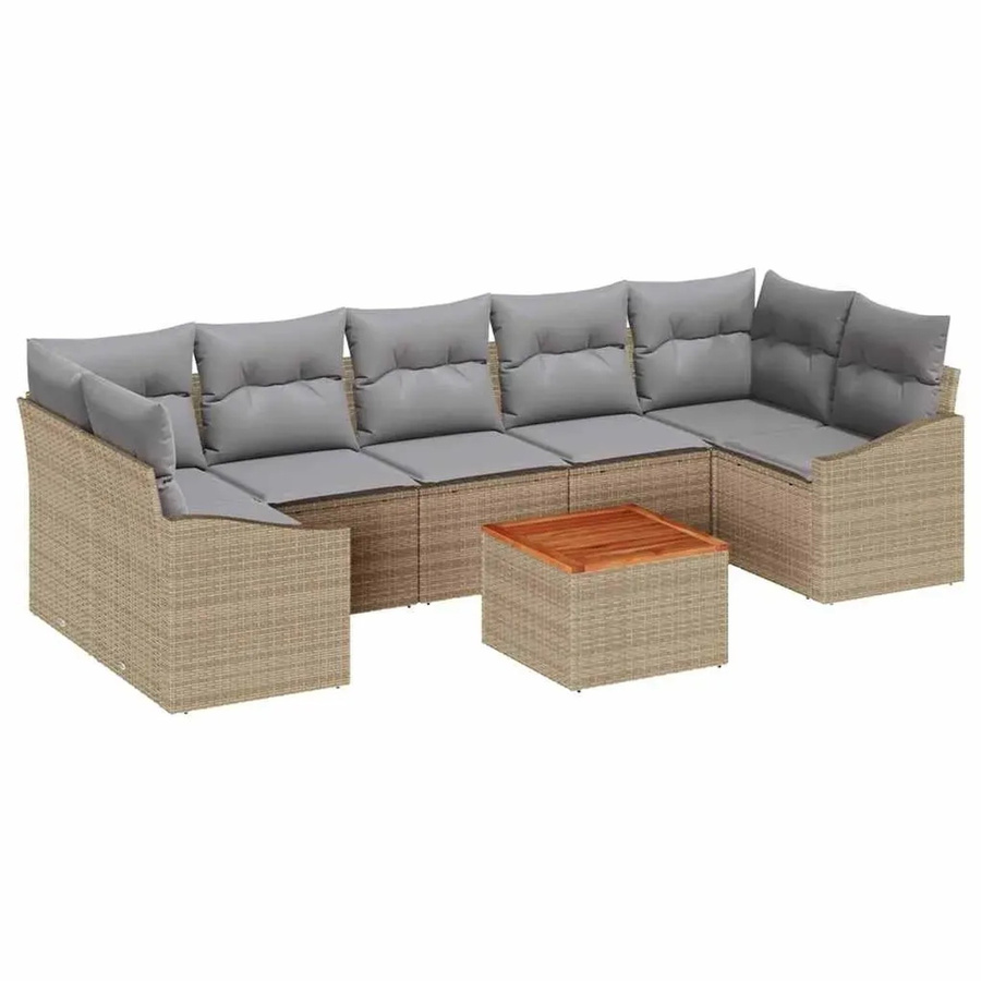 vidaXL Garten-Sofa-Set 8-teilig in Beige und Hellgrau - Bild 2