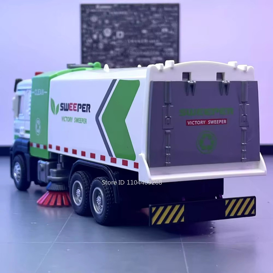 MAKEDA City Sweeper Muck Transport Truck, Spielzeugauto, Maßstab 1:32, Metall, mit Licht und Sound - Bild 4