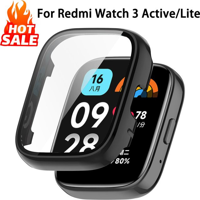 Xiaomi Redmi Watch 3 Lite Schutzhülle mit gehärtetem Glas, Schwarz, Unisex - Bild 1