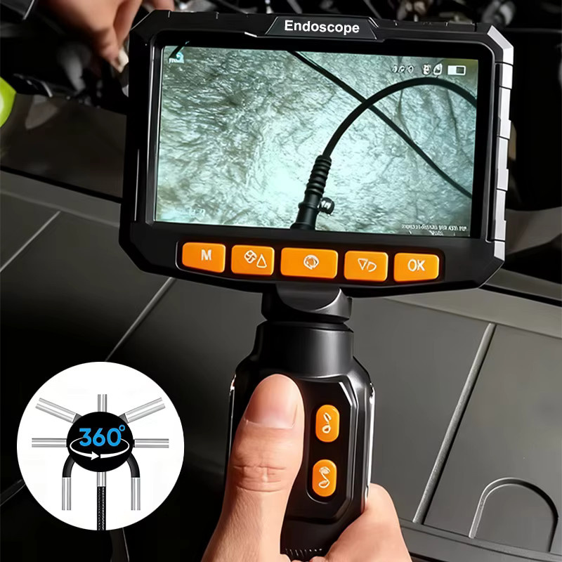 CAKI 360 Grad Gelenk-Endoskop mit 1080P Auflösung, 6,0 mm Kamera und 4,3 Zoll LCD-Monitor, Industrielle Inspektionskamera mit 2-Wege-Gelenk für die Automobilindustrie - Bild 2