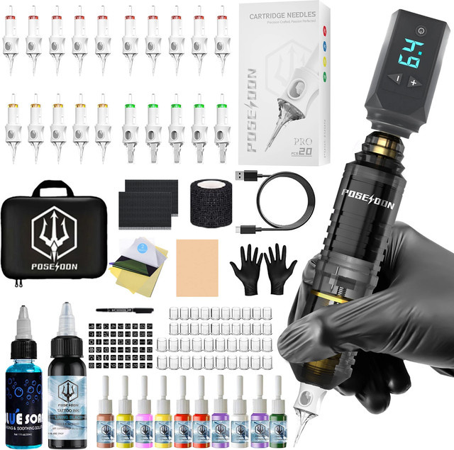 POSEIDON Tattoo Kit V6, Schwarz - Bild 1