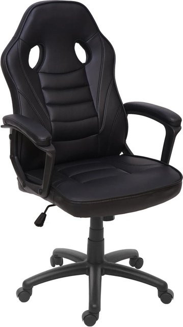 Proregal Racing-Chair Bürostuhl in Schwarz aus Kunstleder und Stoff, H x B x T: 119 x 63 x 64 cm, Sitzhöhe: 44 cm - Bild 1