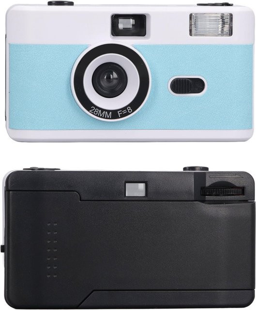 Wiederverwendbare 35-mm-Vintage-Filmkamera von Honor Electronics mit 28-mm-F8-Objektiv und eingebautem Blitz in Multicolor - Bild 1
