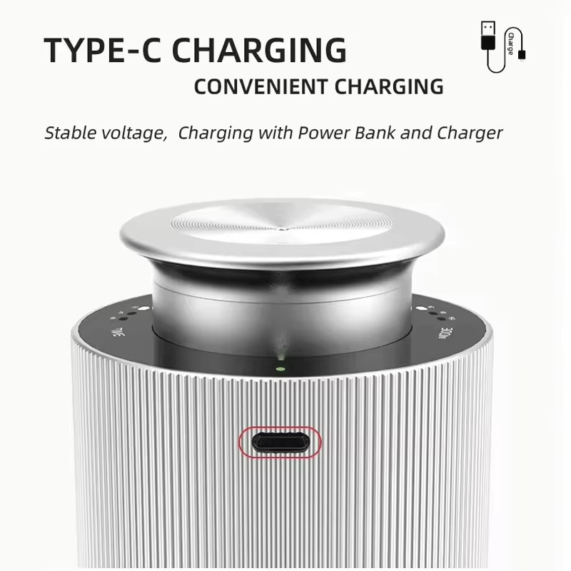 HAOYUNMA Intelligenter Auto-Lufterfrischer in Silber, batteriebetriebener wasserloser Aromadiffusor für ätherische Öle mit Timer und Duftfach - Bild 4
