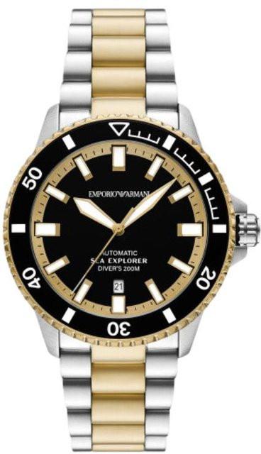 Emporio Armani Armbanduhr, Automatik, Edelstahl, 42 mm, Herren, Schwarz - Bild 1