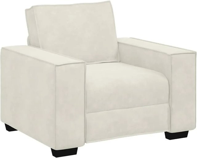 vidaXL Sessel in Creme mit Samtbezug und Armlehnen, B/T/H: 100 x 78 x 84 cm - Bild 1