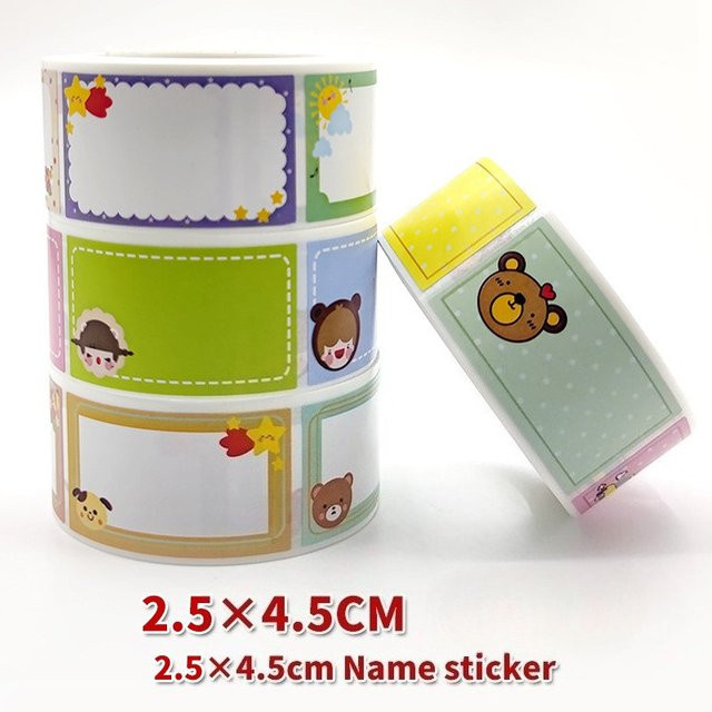 250 Stück wasserfeste Cartoon-Etikettenaufkleber von AnimeWorlds Store, selbstklebende Namensschilder in Multicolor für Schule und Dekoration - Bild 1