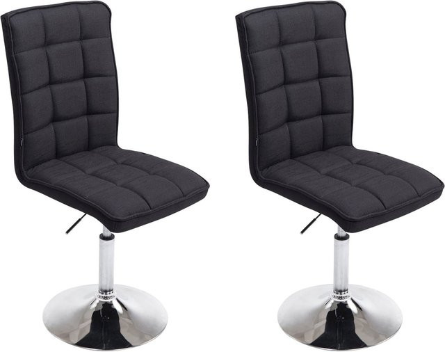 CLP 2er Set Esszimmerstühle Peking V2 in Schwarz mit Stoffbezug und höhenverstellbarer Lehne - Bild 1
