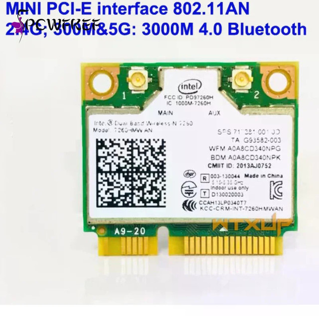 Mini PCI-E Dual-Band Wireless-Netzwerkkarte AC 7260 HMW mit Bluetooth 4.0 und 2,4 GHz/5 GHz WLAN Unterstützung - Bild 1