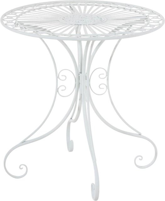 TPFGarden Gartentisch Hera aus Metall in Weiß mit geometrischem Design, B/T/H: 72,5 x 70 x 70 cm - Bild 1