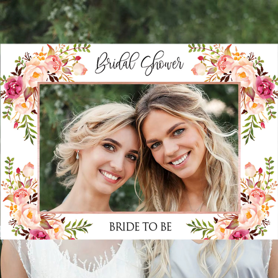 LaVenty Wildflower Bachelorette Party Dekorationen mit floralem Boho Design und rechteckigem Foto Booth Rahmen aus Papier in Multicolour - Bild 4