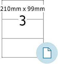 HERMA Blattetiketten 8403, weiß, permanenthaftend, bedruckbar, Papier, B: 210 mm, H: 99 mm, 1500 Stück/500 Blatt - Bild 1