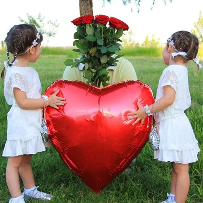 Roter Herz-Folienballon von LQVYI für Valentinstag, Hochzeit und Geburtstag, Höhe: 75 cm - Bild 4