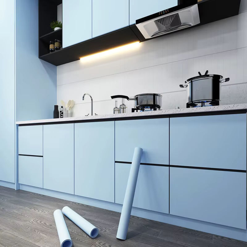 Wokhome Moderne selbstklebende Vinylfolie in Grau Matt, einfarbig und wasserdicht für Schrank und Zuhause - Bild 3