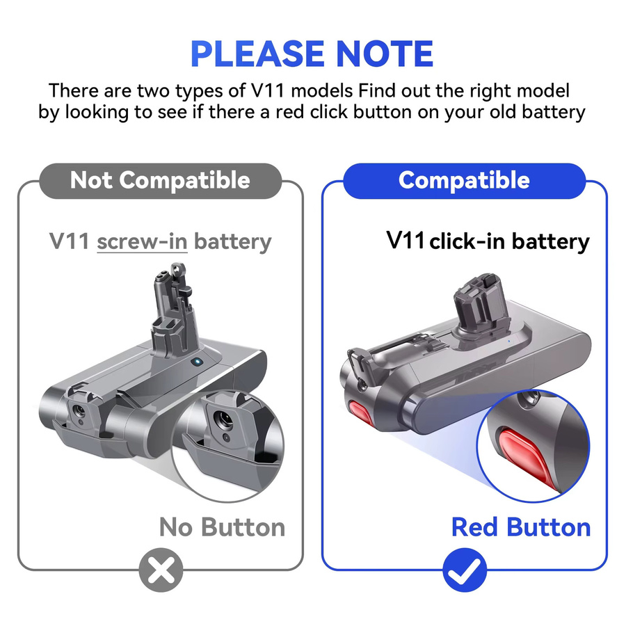 Bonacell Ersatzakku für Dyson V11 Click-in Version SV16 SV17 SV22 SV28 SV29 SV47, 25,2V, 6000mAh, Farbe: Grau - Bild 6