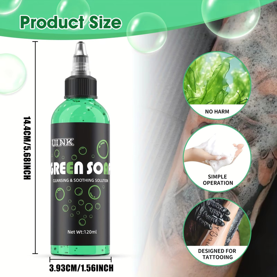 DQFART Tattoo-Seife, Grün, 120 ml, Unisex - Bild 2