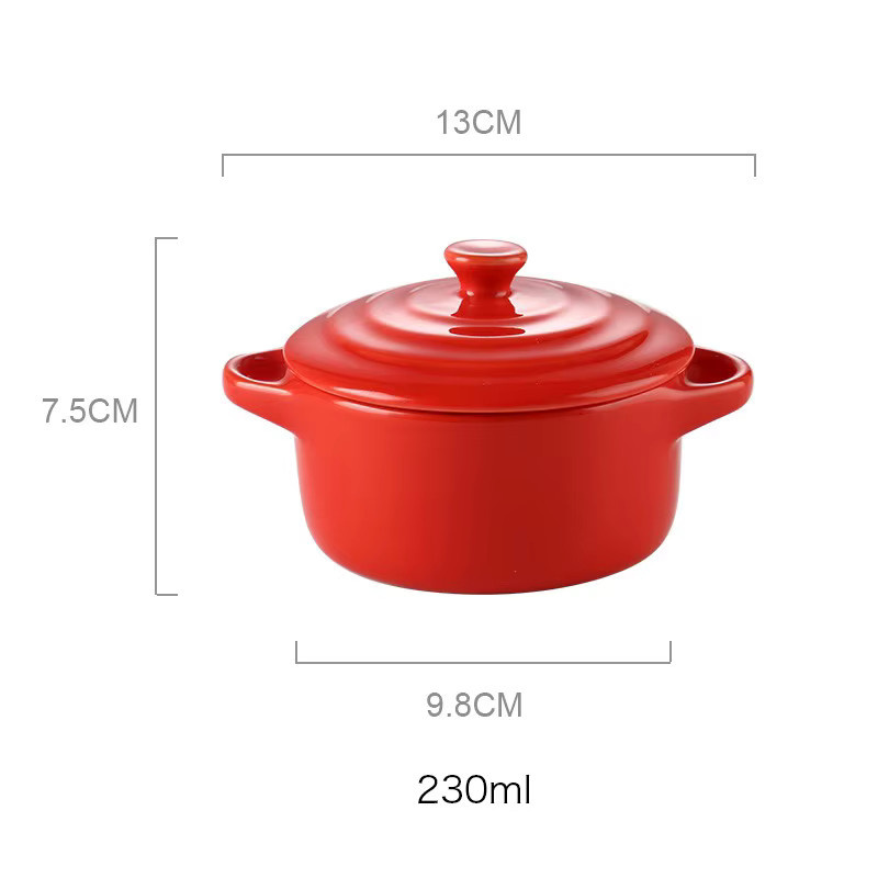 JUSTINLAU Keramik Ramekin mit Deckel in Pink, mikrowellengeeignete Backschüssel für Pudding, Suppe oder Frühstück, B/T/H: 13,0 x 7,5 x 7,5 cm - Bild 5